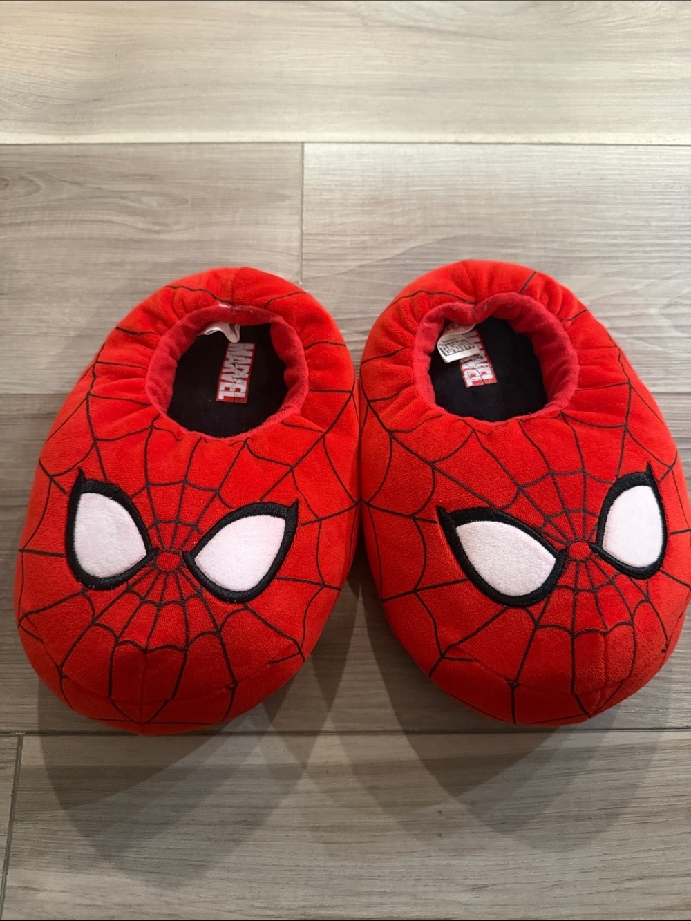 Marvel Red Spider-Man Kids Plush Slippers